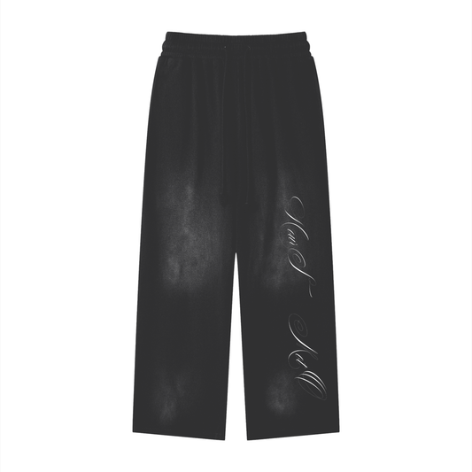 SCRIPT FADED BAGGY SWEATPANTS